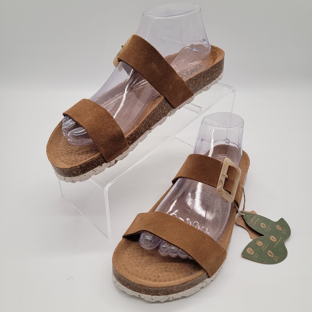 Biostep Cork Slip On Sandals Suede Comfort Sz 9. NWT
